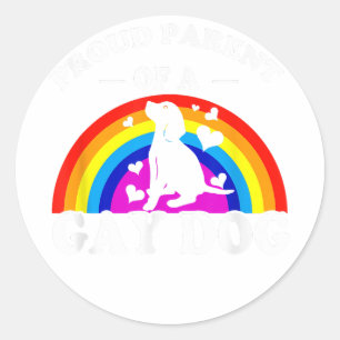 Proud-ouder van een homoseksuele hond LGBT grappig Ronde Sticker
