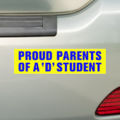 PROUD-OUDERS VAN EEN D-STUDENT BUMPERSTICKER (Op auto)