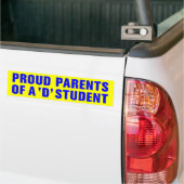 PROUD-OUDERS VAN EEN D-STUDENT BUMPERSTICKER (Op Truck)