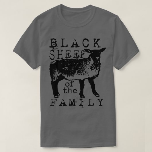 Proud Outcast Black Sheep of the Family T-shirt (Design voorkant)