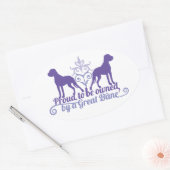 Proud owned by a Great Dane purple Ovale Sticker (Envelop)