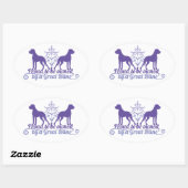 Proud owned by a Great Dane purple Ovale Sticker (Vel)