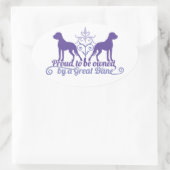 Proud owned by a Great Dane purple Ovale Sticker (Tas)