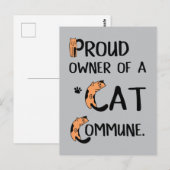 Proud Owner of a Cat Commune grappig design Briefkaart (Voorkant / Achterkant)