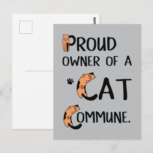 Proud Owner of a Cat Commune grappig design Briefkaart (Voorkant / Achterkant)