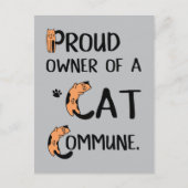 Proud Owner of a Cat Commune grappig design Briefkaart (Voorkant)