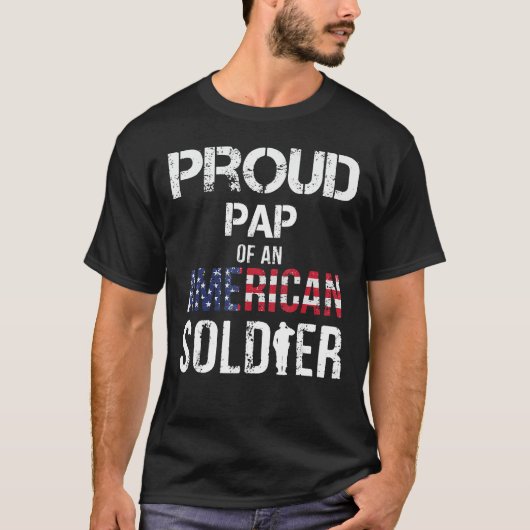 Proud Pap Of A Soldier Shirt Army Family Gift (Voorkant)