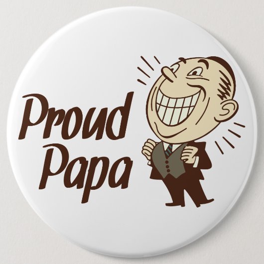 Proud Papa-Button Ronde Button 6,0 Cm (Voorkant)