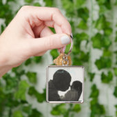 Proud papa Foto Large Square Sleutelhanger (Hand)