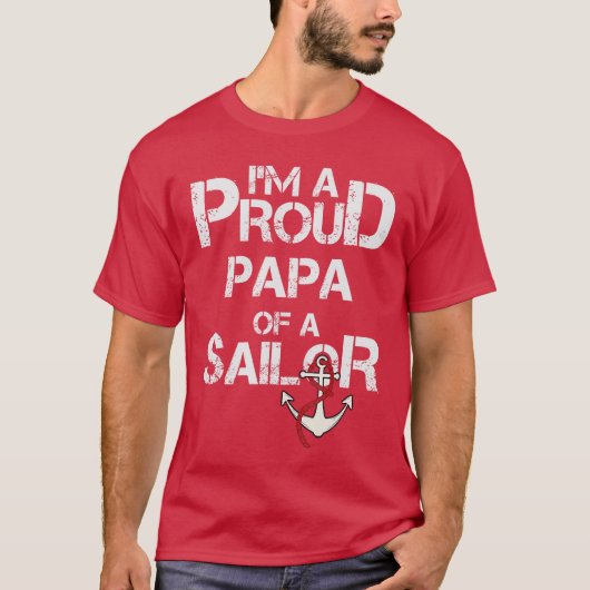 Proud Papa of a Sailor retro friends boy T-shirt (Voorkant)