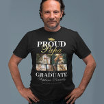 Proud Papa van de Afstuderen T-Shirt<br><div class="desc">Het afstuderen grootoudert t-shirt met een afgestudeerd morkarton,  5 foto's van je kleinkind,  het gezegde "trotse papa van de afstuderen",  hun naam,  plaats van studie en schooljaar.</div>