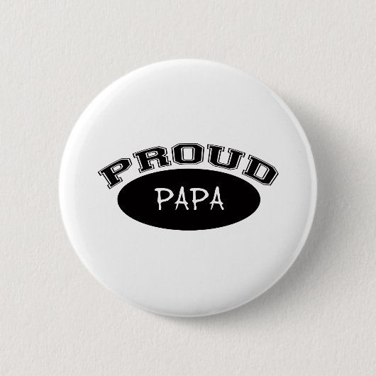 Proud Papa (zwart) Ronde Button 5,7 Cm (Voorkant)