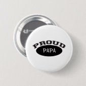 Proud Papa (zwart) Ronde Button 5,7 Cm (Voorkant /achterkant)