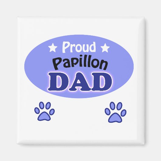 Proud Papillon dad Magneet (Voorkant)