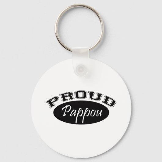 Proud Pappou (zwart) Sleutelhanger (Voorkant)