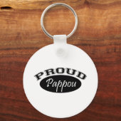 Proud Pappou (zwart) Sleutelhanger (Voorkant)