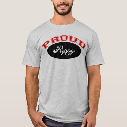 Proud Pappy (rood en zwart) T-shirt (Voorkant)