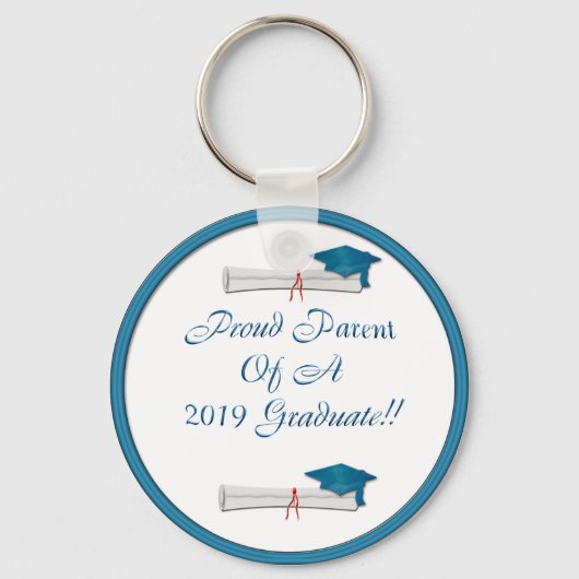 Proud Parent 2019 Blue Sleutelhanger (Voorkant)