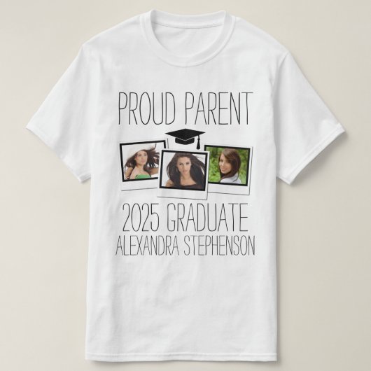 Proud Parent 2023 Afstuderen Afstuderen Foto T-shirt (Design voorkant)