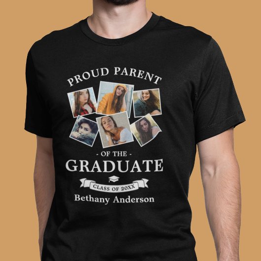 Proud Parent Afstuderen Photo Collage T-Shirt