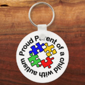 Proud Parent Child met autisme Sleutelhanger (Voorkant)
