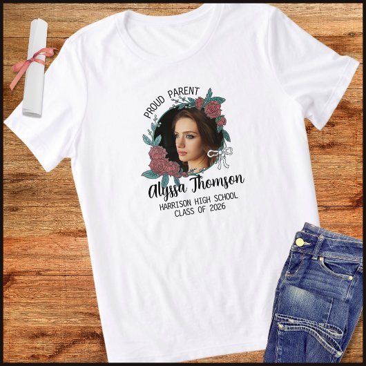 Proud Parent High School 2026 Graduate 1 Photo Tri-Blend Shirt
