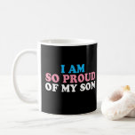Proud Parent My Transgender Son Ma Pap Koffiemok<br><div class="desc">Ik ben zo trots op mijn transgenderdochter. Een prachtige transgender oudersteun mok voor een moeder van een transvrouw, geschreven in de blauwe, roze en witte van de pride vlag. Een geweldige manier om je kind te shows dat je altijd van hen zult houden nadat ze je over hun overgang vertellen....</div>
