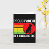 Proud Parent Of A Dramatic Dog Silhouette Retro De Kaart (Gele Bloem)