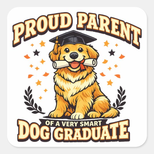 Proud Parent Smart Dog Graduate Funny Sticker (Voorkant)