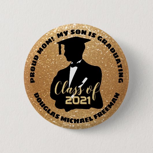 Proud Parent - Son Graduating Ronde Button 5,7 Cm (Voorkant)
