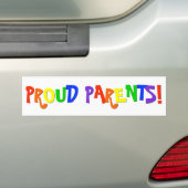 Proud Parents Gay Pride Rainbow Bumpersticker (Op auto)