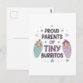 Proud Parents of Tiny Burritos Art Briefkaart (Voorkant / Achterkant)