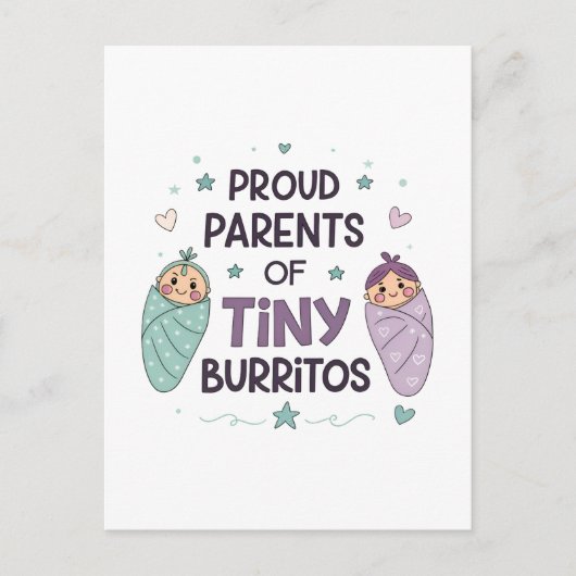 Proud Parents of Tiny Burritos Art Briefkaart (Voorkant)