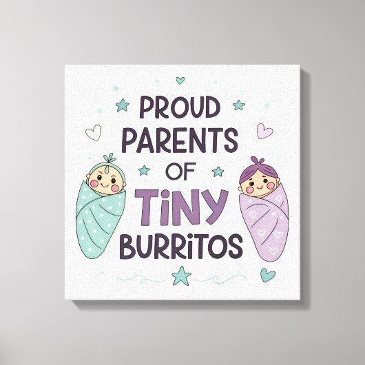 Proud Parents of Tiny Burritos Art Canvas Afdruk (Voorkant)