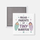 Proud Parents of Tiny Burritos Art Magneet (Voorkant / Achterkant)