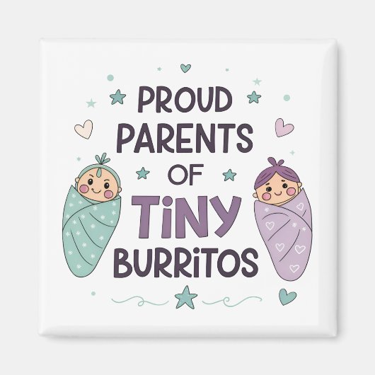 Proud Parents of Tiny Burritos Art Magneet (Voorkant)