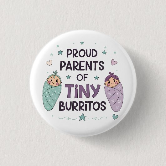 Proud Parents of Tiny Burritos Art Ronde Button 3,2 Cm (Voorkant)