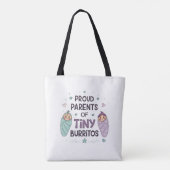 Proud Parents of Tiny Burritos Art Tote Bag (Achterkant)