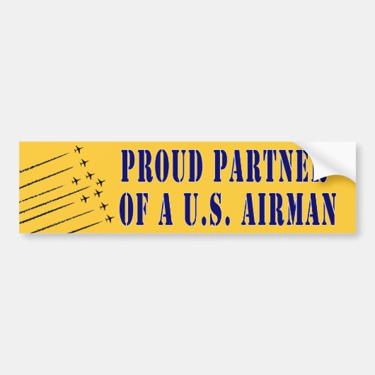 Proud Partner van een Airman Bumpersticker (Voorkant)