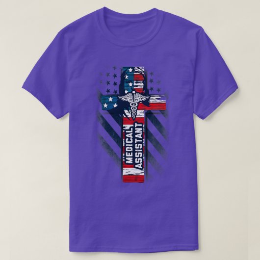 Proud Patriotic American Medical Assistant T-shirt (Design voorkant)