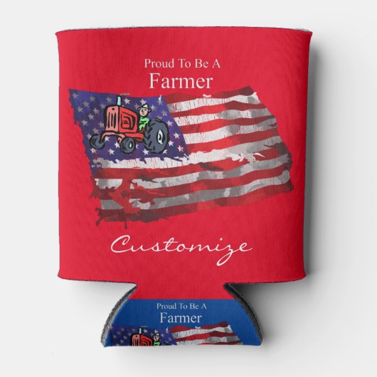 Proud Patriotic Farmer Flag Thunder_Cove Blikjeskoeler (Voorkant)