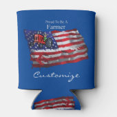 Proud Patriotic Farmer Flag Thunder_Cove Blikjeskoeler (Achterkant)