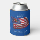 Proud Patriotic Farmer Flag Thunder_Cove Blikjeskoeler (Blikje Achterkant)