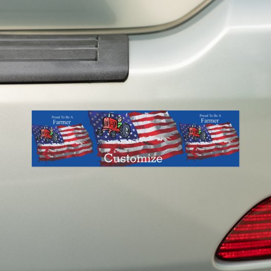 Proud Patriotic Farmer Flag Thunder_Cove Bumpersticker (Op auto)