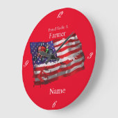 Proud Patriotic Farmer Flag Thunder_Cove Grote Klok (Hoek)