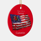 Proud Patriotic Farmer Flag Thunder_Cove Keramisch Ornament (Rechts)
