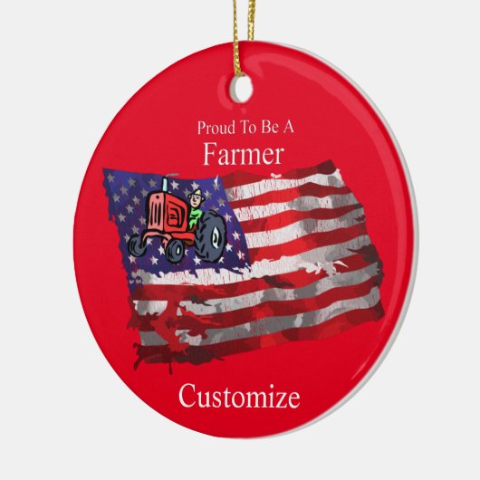 Proud Patriotic Farmer Flag Thunder_Cove Keramisch Ornament (Links)