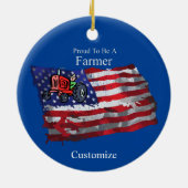 Proud Patriotic Farmer Flag Thunder_Cove Keramisch Ornament (Achterkant)