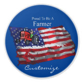 Proud Patriotic Farmer Flag Thunder_Cove Keramische Knop (Voorkant)