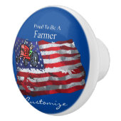 Proud Patriotic Farmer Flag Thunder_Cove Keramische Knop (Rechts)